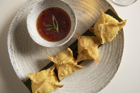 Plate of crab rangoons