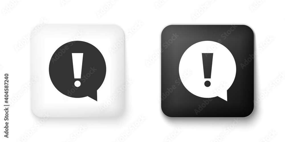 Poster black and white exclamation mark in circle icon isolated on white background. hazard warning symbol.