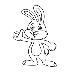 Black outline of the cartoon hare. Easter Bunny, bunny.