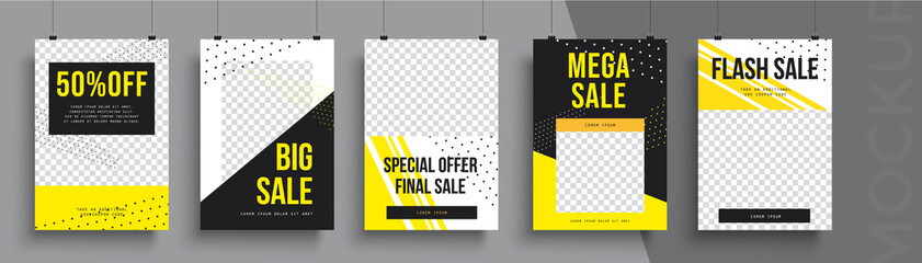 Big sale poster template. Can be used for poster, brochure, magazine, app, card, book, flyer, banner, anniversary. 