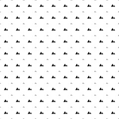 Square seamless background pattern from black mountains symbols are different sizes and opacity. The pattern is evenly filled. Vector illustration on white background