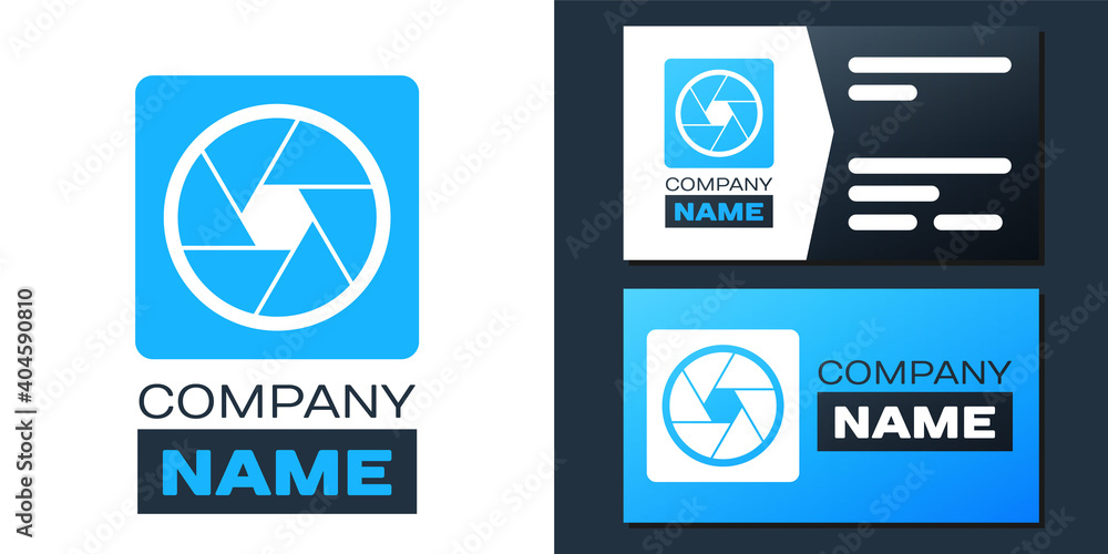 Aufkleber logotype camera shutter icon isolated on white background. logo design template element. vector.