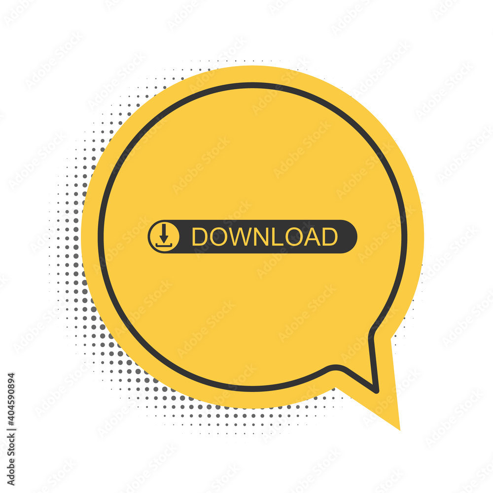 Poster black download button with arrow icon isolated on white background. upload button. load symbol. yell