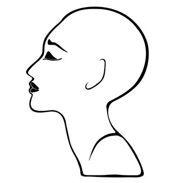 Face in profile isolated on white background. A human head silhouette. Flat vector isolated illustration.