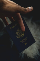 passport being held in a person's hand
