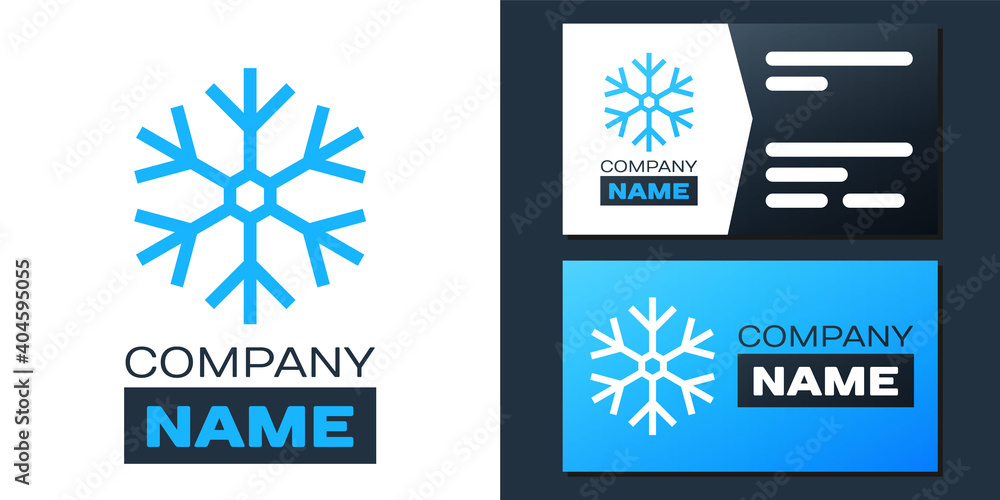 Aufkleber logotype snowflake icon isolated on white background. logo design template element. vector.