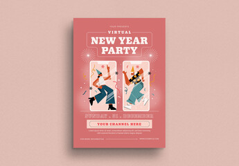 Virtual New Year Party Flyer Layout