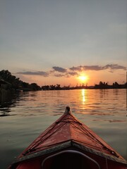 boat at sunset