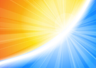 Vector : Yellow and blue with sun shining