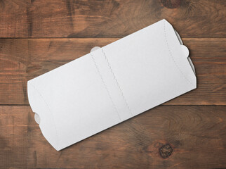 White blank new folded donner kebab paper packaging