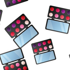 Makeup background. Seamless background. Feminine pattern. Makeup pattern. Cosmetics. Fashion pattern. Beauty products. Feminine design