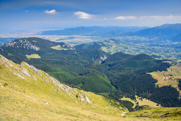 Green landscape in Romanian Carpathians