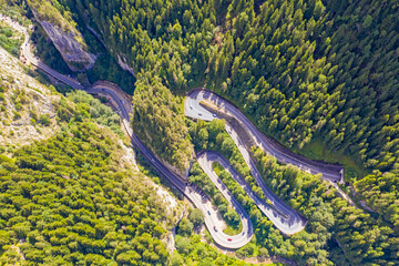 Mountain road viewed from above