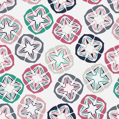 Obraz premium Vector seamless colorful pattern of ornamental abstract floral shapes