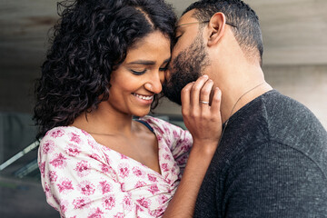 Affectionate And Happy Black Couple Together Outdoors