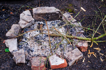 fireplace in the park for meetings