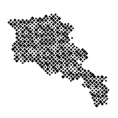 Obraz premium Armenia map from pattern of black rhombuses of different sizes. Vector illustration.