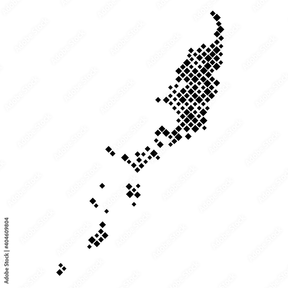 Poster palau map from pattern of black rhombuses of different sizes. vector illustration.