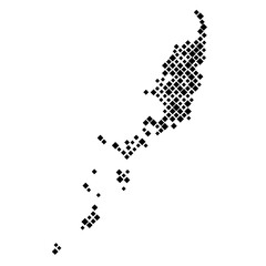 Palau map from pattern of black rhombuses of different sizes. Vector illustration.