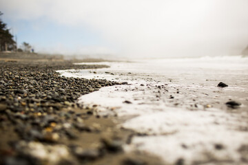 waves on the beach in the morning