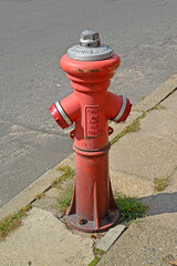 An old German fire hydrant on Lodz Street. Poland