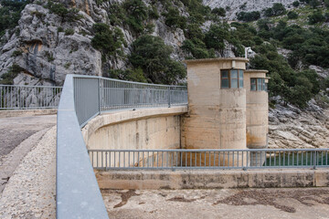 Gorg Blau, artificial reservoir of water, Escorca, Mallorca, Balearic Islands, Spain