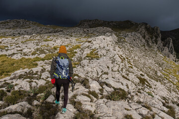 Fototapeta premium ascending to Serra Des Teixos, Escorca, Mallorca, Balearic Islands, Spain