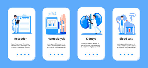 Concept app of pyelonephritis, diseases and kidney stones, cystitis, urolithiasis, nephropathy, renal failure, hydro nephrosis, hemodialysis.