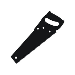Silhouette carpentry hand saw vector