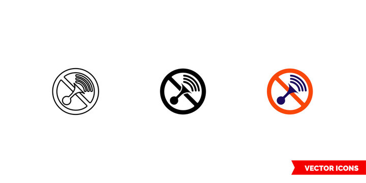 Not honk icon of 3 types color, black and white, outline. Isolated vector sign symbol.