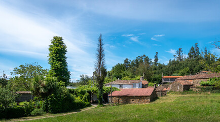 View of a typical farm in northern Spain