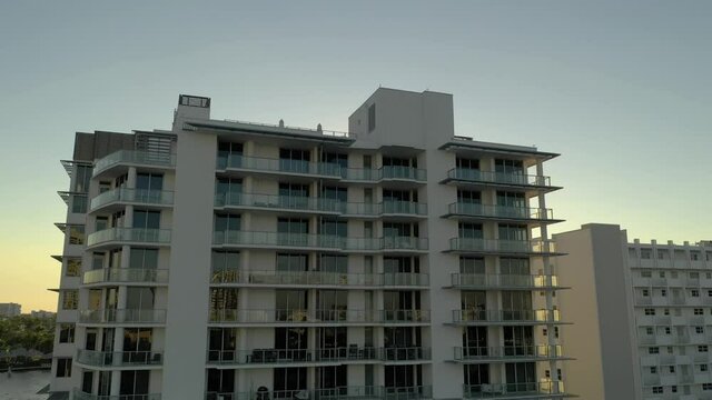 Aerial footage ADAGIO Fort Lauderdale Beach a luxury condominium