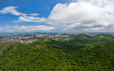 Forest Landscape photographed in Vitoria, in the Fonte Grande Park, in Espirito Santo. Southeast of Brazil. Atlantic Forest Biome. Picture made in 2020.