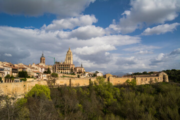 Fototapeta na wymiar Segovia Cathedral Panorama, Spain