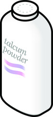 A bottle of talcum powder.