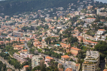 Fototapeta na wymiar Houses on Hill in Côte d Azur