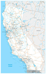 Map of California State - obrazy, fototapety, plakaty