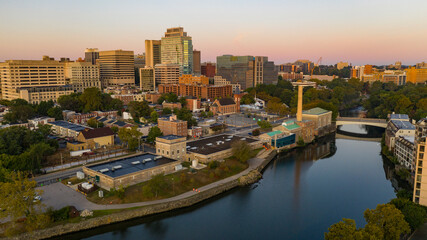 Aerial view Wilmington Delaware Downtown City Skyline USA North America