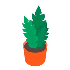 Isometric houseplant in the pot vector illustration eps. 10