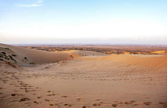 Dune Sarykum. The Republic of Dagestan. Russia