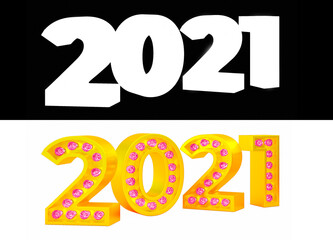 2021 3d gold numbers