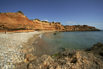 Fototapeta na wymiar Playa de Sa caleta.Ibiza.Islas Pitiusas.Baleares.España.