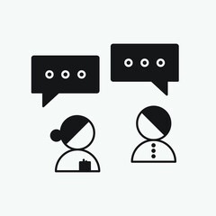 Talking people communication icon vector