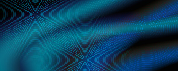 Shiny neon lights, dark abstract background with blurred magic neon light curved lines