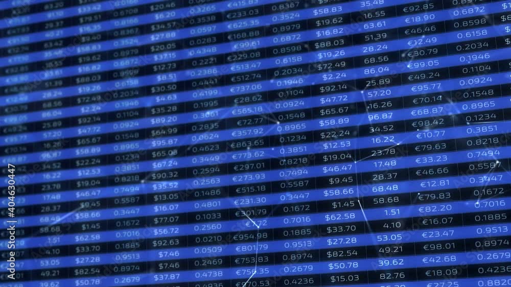 Poster abstract blue business chart with blurry motion lines background. data table numbers animation.
