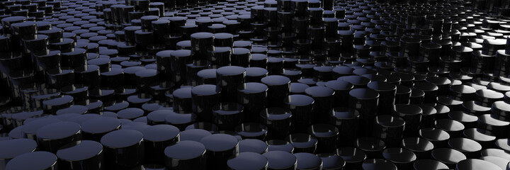 Fototapeta premium Abstract background of many metal cylinders. Geometric structure. 3D visualization