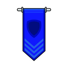 Vector blue royal banner with kings shield symbol