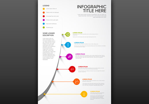 Infographic Vertical Timeline Layout with Droplet Pointers