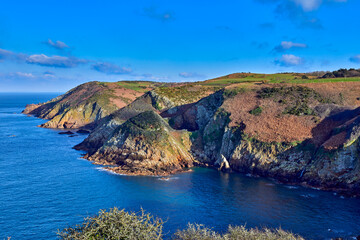 Fototapeta premium Image of the North Coast of Jersey Channel Islands, on a winters day.