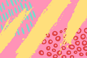 Vector background with hand drawn abstract elements. Trendy bright design.